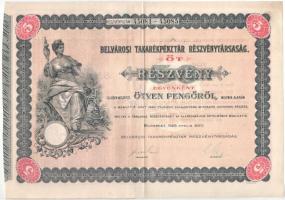 Budapest 1926. "Belvárosi Takarékpénztár Részvénytársaság" öt részvénye egyben 250P-ről (2...