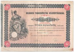Budapest 1926. "Belvárosi Takarékpénztár Részvénytársaság" öt részvénye egyben 250P-ről (2...