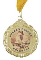 DN "Puskás Ferenc emlékére" aranyszínű fém díjérem nyakszalagon (70mm) T:UNC