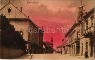 1914 Eger, Fő utca, üzletek (fa)