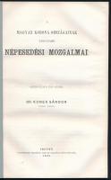 Dr. Konek Sándor: A magyar korona országainak legujabb népesedési mozgalmai. Pest, 1868, Eggenberger Ferdinánd (Emich Gusztáv-ny.), 52 p. Átkötött, modern papírkötésben, márványozott lapélekkel, kissé hullámos lapokkal.