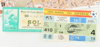1982 Labdarúgó Világbajnokság 2 db belépőjegy és egy reklám nyomtatvány