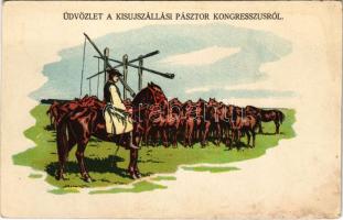 Hortobágy, Üdvözlet a kisújszállási Pásztor Kongresszusról magyar folklór. Rigler R.J.E. (ázott sarok / wet corner)