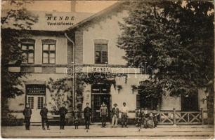 1921 Mende, vasútállomás. Pottok Ernő kiadása (Rb)