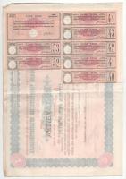 Budapest 1926. "Belvárosi Takarékpénztár Részvénytársaság" öt részvénye egyben 250P-ről (2...