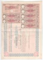 Budapest 1926. "Belvárosi Takarékpénztár Részvénytársaság" öt részvénye egyben 250P-ről (2...