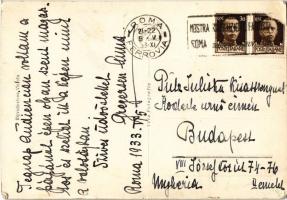 1933 XI. Piusz pápa. Hátoldalon levél a pápai audienciáról / S.S. Pio XI / Pope Pius XI (EB)