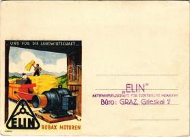 ELIN Robax Motoren / agricultural motor advertisement postcard (fa)