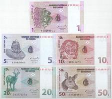 Kongói Demokratikus Köztársaság 1997. 1c-50c (5xklf) T:UNC,AU Democratic Republic of the Congo 1997. 1 Centime - 50 Centimes (5xdiff) C:UNC,AU Krause P#80-84