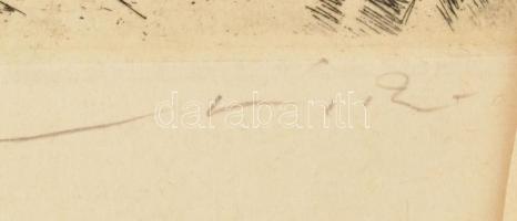 Mihályi (Müller) Rezső (1889-1972): 3 db pornográf grafika. Rézkarc, papír, jelzett. 10x13 cm