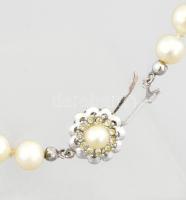 Tenyésztett gyöngy nyaklánc, ezüst (Ag) kapoccsal, h: 65 cm