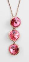Ezüst(Ag) nyaklánc rózsaszín függővel, jelzett, h: 42 cm, bruttó: 4,9 g