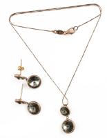 Ezüst(Ag) ékszerszett, nyaklánc és fülbevalópár, jelzett, h: 40 cm, bruttó: 6,1 g