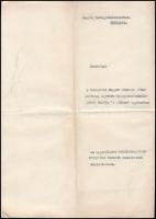 1945 Bp., a K. M. Pázmány Péter Tudományegyetemi Gyógyszerészhallgatók Segély- és Önképző Egyletének...