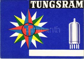 Tungsram izzó reklámlapja / Hungarian light bulb advertisement QSL card (EK)