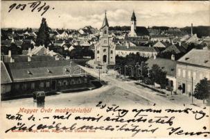 1903 Magyaróvár, látkép madártávlatból. Kumpf Antal kiadása (EK)