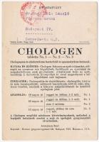 cca 1947 Chologen tabletta máj és epebántalmak ellen, kétoldalas, illusztrált reklámlap, 15,5x10,5 c...