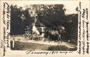 1914 Domány, Doman (Resicabánya, Resita); hintó, lovaskocsi / horse-drawn carriage. photo