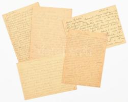 1940-1942 Kisegítő munkaszolgálatos táborból írt és a táborba címzett levelezőlapok, össz. 6 db