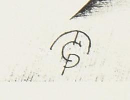 Molnár C. Pál (1894-1981): Lóverseny. Nyomat, papír, jelzett a nyomaton. Ferenczy Galéria kiadása, 1...