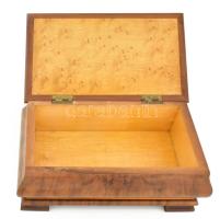 Art deco intarziás fadoboz, kis kopással, 30x20x11 cm