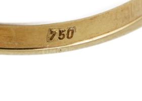 Arany (Au) 18K gyűrű természetes smaragddal, 0,3 ct, gyémánttal, ca. 0,01 ct, modern briliáns, jelze...