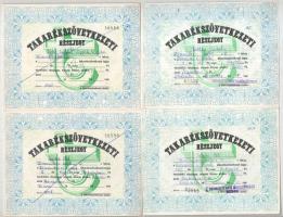 ~1970-1980. "Takarékszövetkezeti Részjegy" (4x) lyukasztásokkal érvénytelenítve, közte 2db áthúzással is T:AU-F