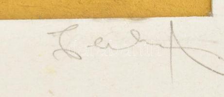 Berkics Miklós (1953-), soproni művész: Intelligens társalgás. Vegyes technika, papír, jelzett. Pasz...