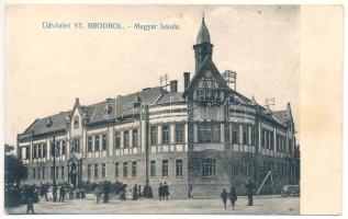 1914 Bród, Nagyrév, Slavonski Brod, Brod na Savi; Mactarska skola / Magyar iskola / Hungarian school