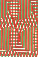 Jelzés nélkül (Király Sándor?): Piros, fehér, zöld (op-art kompozíció). Szitanyomat, papír. Lap szél...