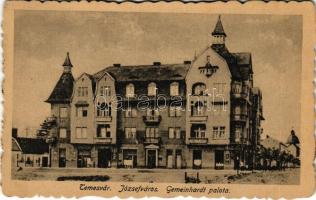 Temesvár, Timisoara; Józsefváros. Gemeinhardt palota, gyógyszertár. Gerő Testvérek kiadása / Gemeinhardt palace, pharmacy