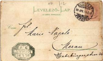 1898 (Vorläufer) Budapest, Népszínház, MÁV nyugdíjintézet palotája, Drechsler vendéglő és kávéház. F...