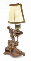 Faun és akt. Bronz asztali lámpa. XIX. sz. vége. 34 cm