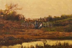 Julius Bayer (1840-1883): Osztrák táj, olaj, vászon, jelzett 32x64 cm