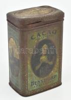 Bensdorp Cacao régi fémdoboz, 18x11x8 cm, korának megfelelő kopott állapotban