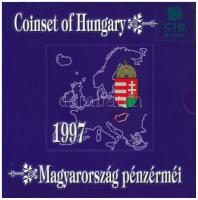 1997. 50f-200Ft (10xklf) Magyarország pénzérméi forgalmi sor dísztokban T:BU patina Adamo FO30