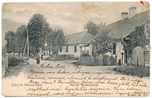 1910 Tiszaborkút, Kvaszi, Kvasy (Máramaros); utca. Kaufman Á. és fiai kiadása / street (szakadás / tear)