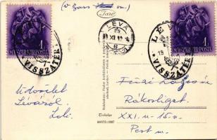 1938 Léva, Levice; Nádrazie / vasútállomás / railway station + "1938 Léva visszatért" So. ...