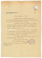 1948 Bp., a 48-as Lánchíd Bizottság levele a Budapesti Építőmesterek Ipartestületének, amelyben a Lánchíd újjáépítésének támogatására elkészített Lánchíd jelvényt ajánlják az Ipartestület vezetőségének figyelmébe. A levélhez mellékelve egy mintadarab a Lánchíd jelvényből. A Lánchíd Bizottság bélyegzőjével, aláírással.