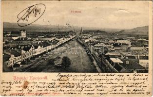 1904 Eperjes, Presov; Fő utca. Divald / main street (EK)
