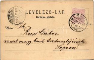 1899 (Vorläufer) Fiume, Rijeka; Piazza Scarpa / tér, piac / market, square (apró szakadások / tiny t...