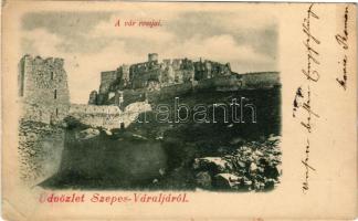 1900 Szepesváralja, Spisské Podhradie; vár romjai / hrad / castle ruins (EK)