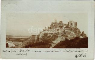 1899 (Vorläufer) Beckó, Beczkó, Beckov; várromok / Povazie, Beckovsky hrad / castle. photo (fa)