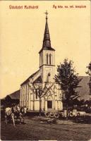 Ruttka, Vrútky; Ágostai hitvallású evangélikus templom. W.L. Bp. 5866. Felvidéki Magyarság nyomda kiadása / church