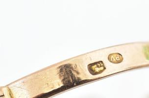 Arany (Au) 14k gyűrű akvamarinnal, jelzett, méret: 51, bruttó:1,52 g