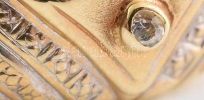 Arany (Au) 14K gyűrű, jelzett, méret: 59, bruttó: 0,85 g