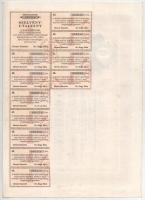 Makó 1929. "Makói Népbank Részvénytársaság" részvénye 50P-ről szelvényekkel, szárazpecsétt...