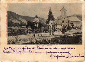 1901 Oltenia, Terani de la Munte, biserica / Romanian people from he mountain, church (fl)