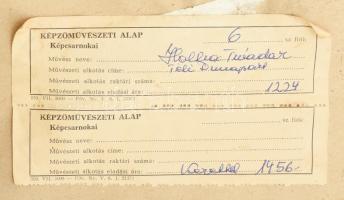 Holba Tivadar (1906-1995): Téli Dunapart. Olaj, farost, jelzés nélkül. Hátoldalán Képcsarnok Vállala...