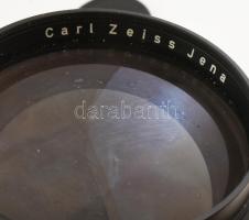Carl Zeiss Jena Sonnar 4/300 objektív, . Sapkával, eredeti bőr tokban, jó állapotban